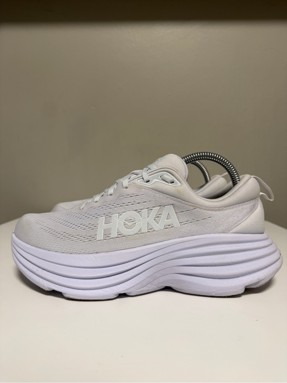 Hoka Bondi 8 Wide White Running Shoes 1127954 WWH Women’s US 8.5 D UK 7